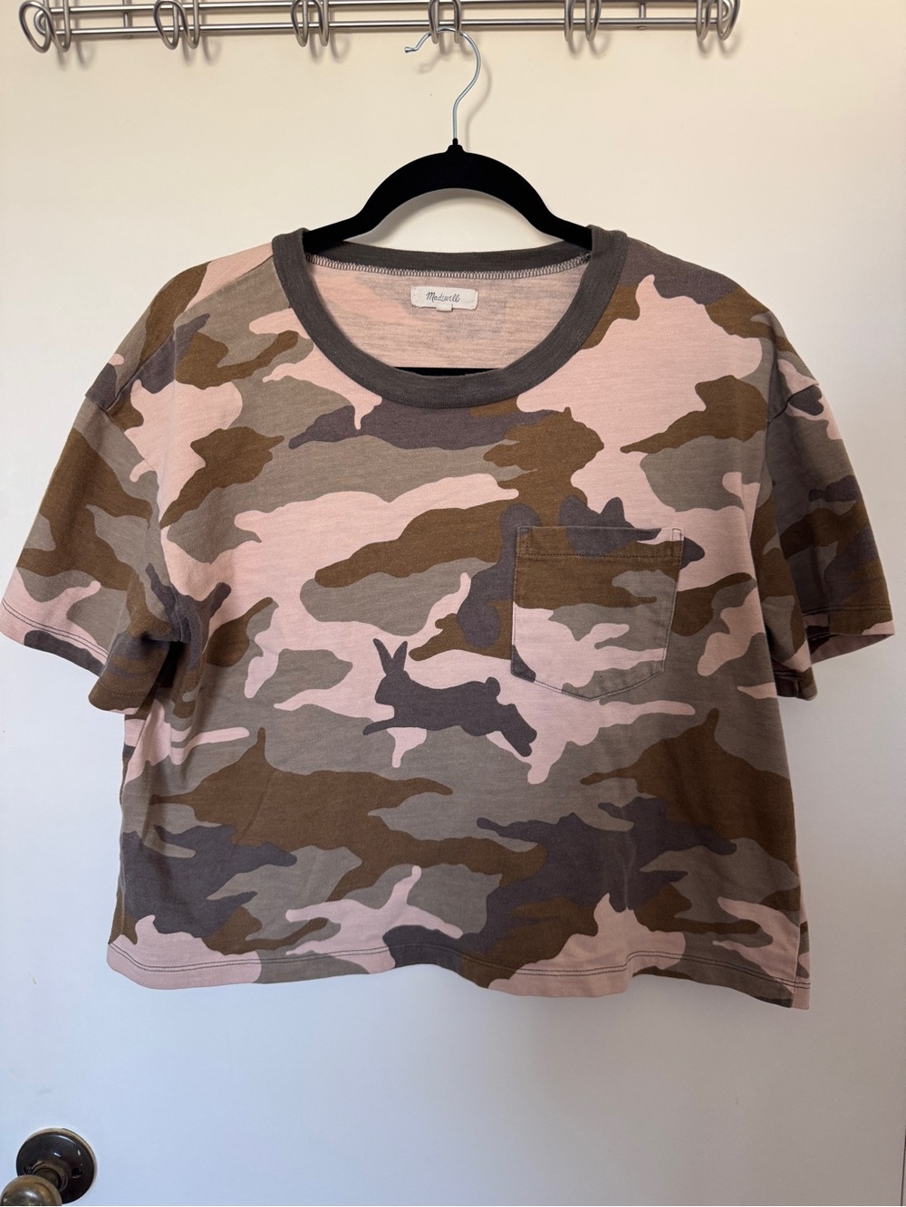Madewell boxy short sleeve tee in camo size L